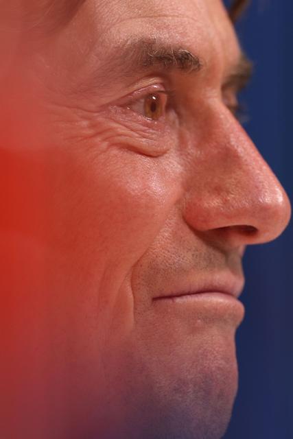 Tottenham Hotspur's Danish head coach Thomas Frank attends a press conference at the Tottenham training centre in Enfield, north London, on January 19, 2026, the eve of their UEFA Champions League league phase football match against Dortmund. (Photo by Adrian Dennis / AFP)