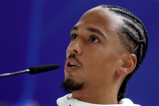AS Monaco's German defender Thilo Kehrer gives a press conference on the eve of the UEFA Champions League league phase day 7 football match between Real Madrid CF and AS Monaco at Santiago Bernabeu Stadium in Madrid on January 19, 2026. (Photo by Pierre-Philippe MARCOU / AFP)
