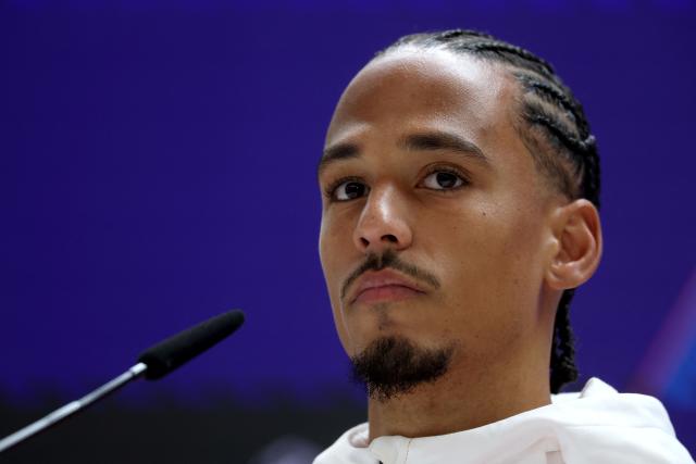 AS Monaco's German defender Thilo Kehrer gives a press conference on the eve of the UEFA Champions League league phase day 7 football match between Real Madrid CF and AS Monaco at Santiago Bernabeu Stadium in Madrid on January 19, 2026. (Photo by Pierre-Philippe MARCOU / AFP)