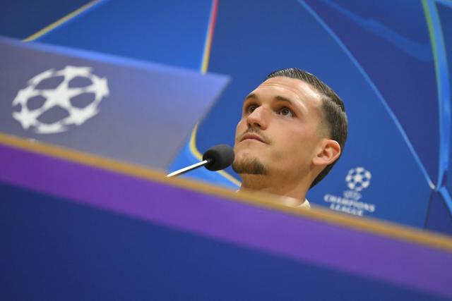 Villarreal's Spanish defender Rafa Marin gives a press conference on the eve of the UEFA Champions League league phase day 7 football match between Villarreal CF and Ajax at La Ceramica Stadium in Vila-real on January 19, 2026. (Photo by Jose JORDAN / AFP)