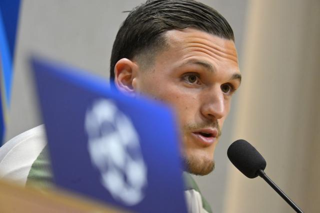 Villarreal's Spanish defender Rafa Marin gives a press conference on the eve of the UEFA Champions League league phase day 7 football match between Villarreal CF and Ajax at La Ceramica Stadium in Vila-real on January 19, 2026. (Photo by Jose JORDAN / AFP)