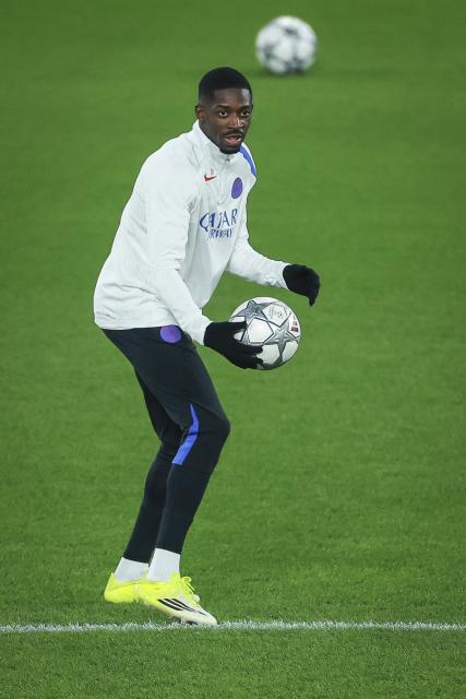 Paris SG’s French forward #10 Ousmane Dembele attends a training session on the eve of the UEFA Champions League league phase day 7 football match between Sporting CP and Paris SG at Alvalade stadium in Lisbon, on January 19, 2026. (Photo by PATRICIA DE MELO MOREIRA / AFP)