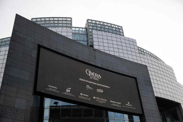 This photograph shows the Opera Bastille in Paris on January 19, 2026. (Photo by Blanca CRUZ / AFP)