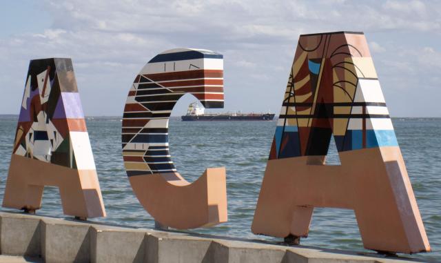 This view shows the Panamanian tanker CH Alquimia on Lake Maracaibo in Maracaibo, Venezuela on January 18, 2026. (Photo by Margioni BERMÚDEZ / AFP)
