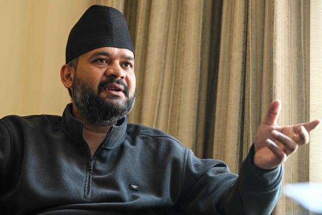 This photograph taken on January 17, 2026 shows Kathmandu mayor Balendra Shah speaking during an interview with AFP in Kathmandu. Shah, Nepal's rapper-turned-politician is carrying youth demands that helped topple last year's government into a head-to-head election battle with the veteran prime minister he helped unseat. Nepal will hold general elections on March 5, the first since mass anti-corruption protests in September 2025 overthrew KP Sharma Oli, a 73-year-old Marxist leader and four-term prime minister. (Photo by PRAKASH MATHEMA / AFP) / TO GO WITH 'Nepal-Politics' INTERVIEW