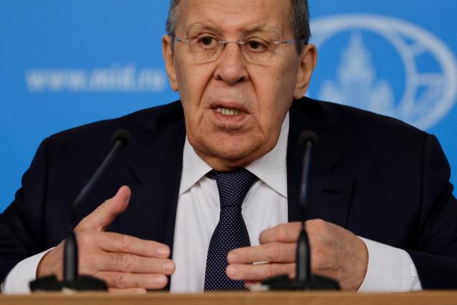 Russian Foreign Minister Sergei Lavrov delivers his annual end-of-year press conference at the Russian Foreign Ministry headquarters in Moscow on January 20, 2026. (Photo by TATYANA MAKEYEVA / AFP)