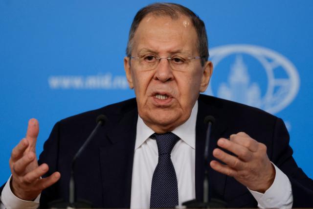 Russian Foreign Minister Sergei Lavrov delivers his annual end-of-year press conference at the Russian Foreign Ministry headquarters in Moscow on January 20, 2026. (Photo by TATYANA MAKEYEVA / AFP)