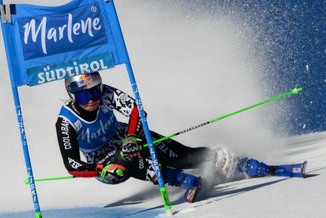 New Zealand's Alice Robinson competes in the first run of the Women's Giant Slalom event of FIS Alpine Skiing World Cup in Kronplatz, Plan de Corones, Italy, on January 20, 2026. (Photo by Marco BERTORELLO / AFP)