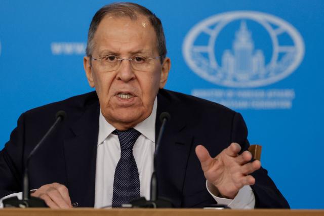 Russian Foreign Minister Sergei Lavrov delivers his annual end-of-year press conference at the Russian Foreign Ministry headquarters in Moscow on January 20, 2026. (Photo by TATYANA MAKEYEVA / AFP)