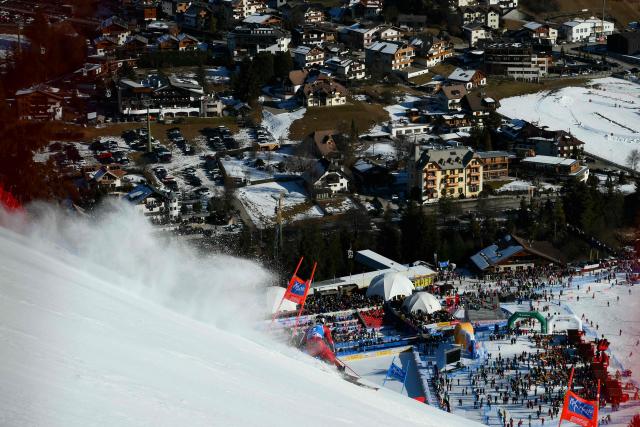Austria's Sophia Waldauf competes in the first run of the Women's Giant Slalom event of FIS Alpine Skiing World Cup in Kronplatz, Plan de Corones, Italy, on January 20, 2026. (Photo by Marco BERTORELLO / AFP)