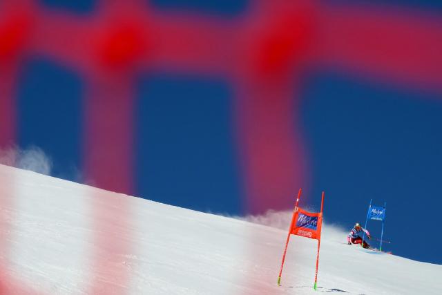 Austria's Sophia Waldauf competes in the first run of the Women's Giant Slalom event of FIS Alpine Skiing World Cup in Kronplatz, Plan de Corones, Italy, on January 20, 2026. (Photo by Marco BERTORELLO / AFP)