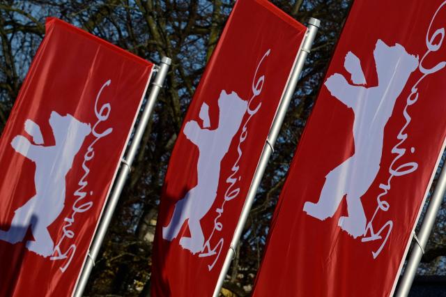 Flags with the logo of the Berlin International Film Festival Berlinale flutter outside the venue of the Berlinale press conference in Berlin on January 20, 2026. The 76th Berlinale edition will be running from February 12 to 22, 2026. (Photo by John MACDOUGALL / AFP)