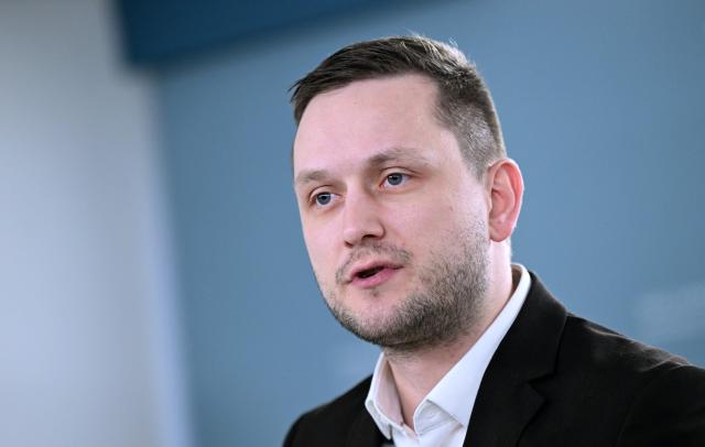 Greenland's Prime Minister Jens-Frederik Nielsen addresses a press conference on January 20, 2026 in Greenland's capital Nuuk. (Photo by Jonathan Nackstrand / AFP)