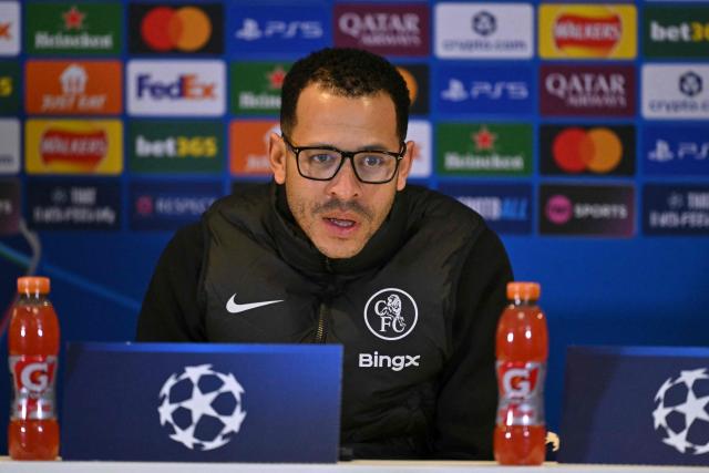 Chelsea's English head coach Liam Rosenior attends a press conference at Stamford Bridge in London on January 20, 2026, on the eve of their UEFA Champions League, league phase football match against Pafos. (Photo by Glyn KIRK / AFP)