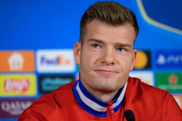 Atletico Madrid's Norwegian forward #09 Alexander Sorloth looks on during a press at the Rams Park Stadium in Istanbul on January 20, 2026, on the eve of their UEFA Champions League, league phase football match against Galatasaray. (Photo by Yasin AKGUL / AFP)