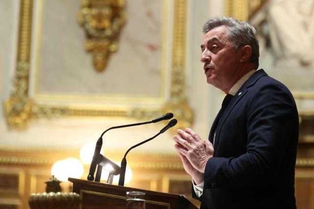 French Senator Stéphane Ravier delivers a speech during the examination of a bill for the creation of a right to assisted dying at the Senate, the French Parliament upper house, in Paris on January 20, 2026. Major societal reform of French President's second five-year term, the creation of a right to assisted dying will be debated starting on January 20, 2026 in the Senate chamber, where end-of-life discussions promise to be less consensual than in the lower house, given the right's reservations. (Photo by Alain JOCARD / AFP)