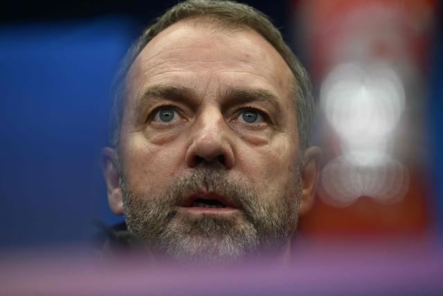 FC Barcelona's German coach Hans-Dieter Flick attends a press conference in Prague, Czech Republic on January 20, 2026, on the eve of the UEFA Champions League football match Slavia Prague against FC Barcelona. (Photo by Michal Cizek / AFP)