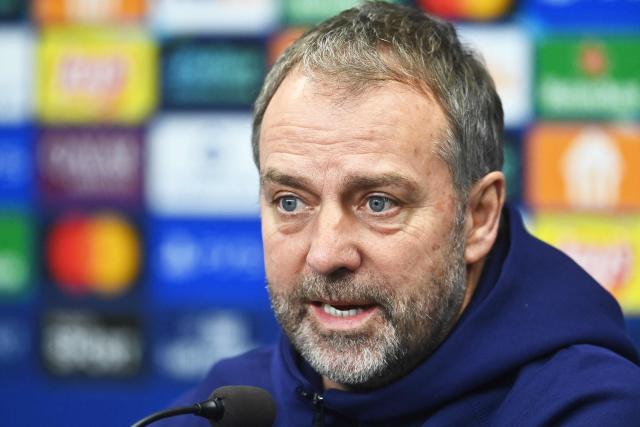 FC Barcelona's German coach Hans-Dieter Flick attends a press conference in Prague, Czech Republic on January 20, 2026, on the eve of the UEFA Champions League football match Slavia Prague against FC Barcelona. (Photo by Michal Cizek / AFP)