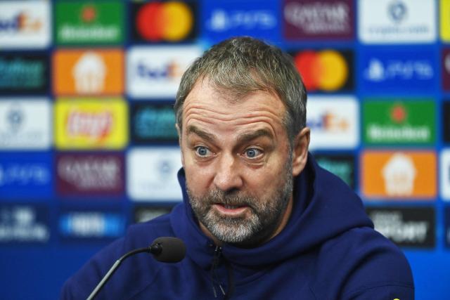 FC Barcelona's German coach Hans-Dieter Flick attends a press conference in Prague, Czech Republic on January 20, 2026, on the eve of the UEFA Champions League football match Slavia Prague against FC Barcelona. (Photo by Michal Cizek / AFP)