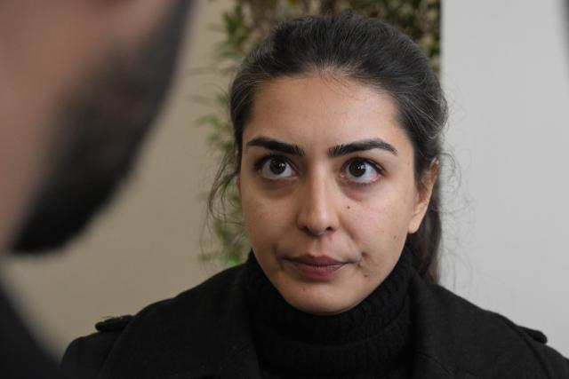 Human rights lawyer Imaan Mazari speaks during an interview with AFP, after a hearing at the Islamabad High Court Bar Association in Islamabad on January 20, 2026. (Photo by Aamir QURESHI / AFP)