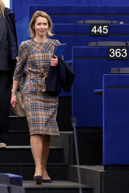 EU's High Representative for Foreign Affairs and Security Policy Kaja Kallas arrives for a debate on the conclusion of the European Council meeting of 18-19 December 2025, at the European Parliament in Strasbourg, eastern France, on January 21, 2026. (Photo by FREDERICK FLORIN / AFP)
