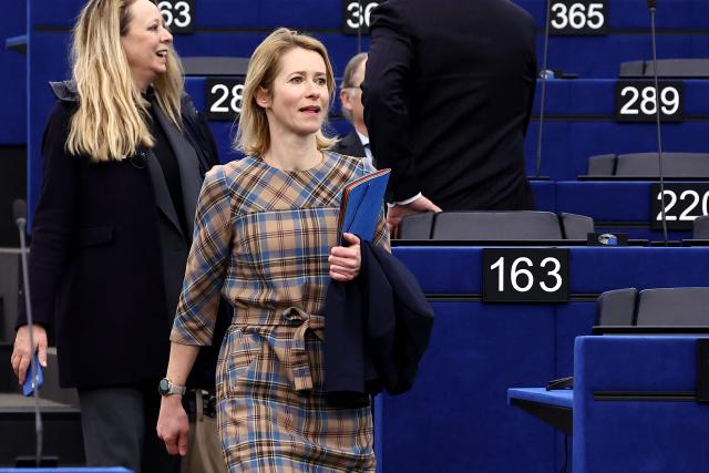 EU's High Representative for Foreign Affairs and Security Policy Kaja Kallas arrives for a debate on the conclusion of the European Council meeting of 18-19 December 2025, at the European Parliament in Strasbourg, eastern France, on January 21, 2026. (Photo by FREDERICK FLORIN / AFP)
