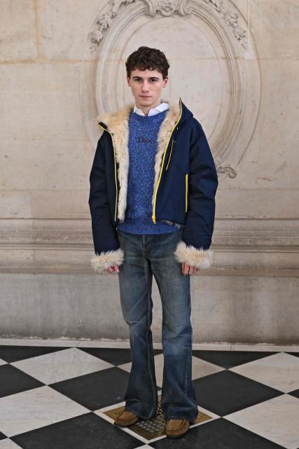 British actor Samuel Nivola poses for a photocall ahead of the Dior Menswear Ready-to-wear Fall-Winter 2026/2027 collection as part of the Men Paris Fashion Week in Paris on January 21, 2026.  (Photo by Blanca CRUZ / AFP)