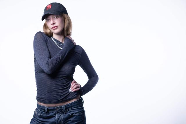 French singer and musician Marcia Higelin poses during a photo session in Paris on January 20, 2026. (Photo by JOEL SAGET / AFP)