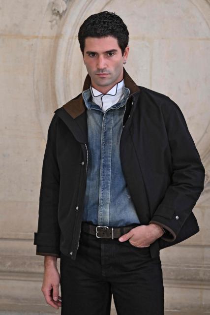 Spanish model Marc Forne poses for a photocall ahead of the Dior Menswear Ready-to-wear Fall-Winter 2026/2027 collection as part of the Men Paris Fashion Week in Paris on January 21, 2026.  (Photo by Blanca CRUZ / AFP)