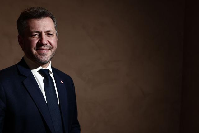 French Rassemblement National (RN) party's candidate for the mayor of Marseille, Franck Allisio, poses during a photo session in Marseille, southern France, on January 21, 2026. (Photo by Thibaud MORITZ / AFP)