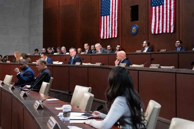 Members of the House Committee on Oversight and Government Reform hold a markup committee meeting on holding former US President Bill Clinton and former US Secretary of State Hillary Clinton in Contempt of Congress for refusal to comply with a subpoena issued by the committee, on Capitol Hill in Washington, DC, January 21, 2026. A US House panel was set to vote Wednesday on whether to launch contempt of Congress proceedings against Bill and Hillary Clinton over their refusal to testify before its politically charged investigation into sex offender Jeffrey Epstein. (Photo by SAUL LOEB / AFP)