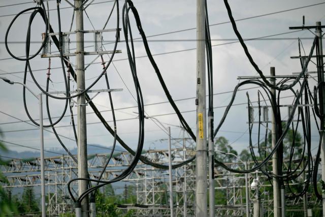 A view of rubber-coated cables at an electrical substation in Yumbo, near Cali, Colombia taken on January 21, 2026. Ecuador's President Daniel Noboa on January 21, 2026, announced 30-percent tariffs on imports from Colombia, accusing its neighbor of failing to help fight drug cartels. Colombia mainly exports electricity, medicines, vehicles, cosmetics, and plastics to Ecuador, according to Colombia's National Foreign Trade Association (Analdex). (Photo by Joaquín SARMIENTO / AFP)