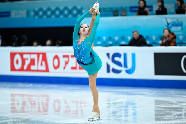 Kazakhstan‘s Amira Irmatova performs in the women’s short program during the ISU figure skating Four Continents Championships 2026 in Beijing on January 22, 2026. (Photo by WANG Zhao / AFP)