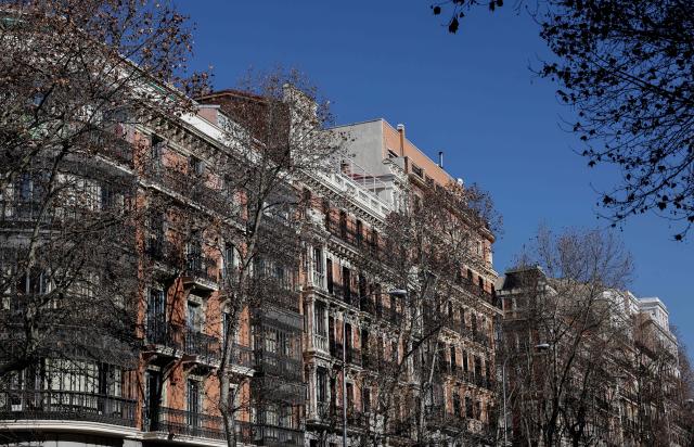 A picture taken on January 20, 2026 shows a view of buildings in the Jeronimos neighborhood in Madrid. Madrid has emerged as a coveted global luxury housing destination as Latin American and US investors fuel a real estate boom, seduced by competitive prices and high living standards. (Photo by OSCAR DEL POZO / AFP)