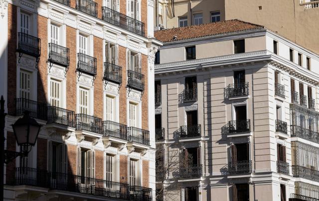 A picture taken on January 20, 2026 shows a view of buildings in the Jeronimos neighborhood in Madrid. Madrid has emerged as a coveted global luxury housing destination as Latin American and US investors fuel a real estate boom, seduced by competitive prices and high living standards. (Photo by OSCAR DEL POZO / AFP)