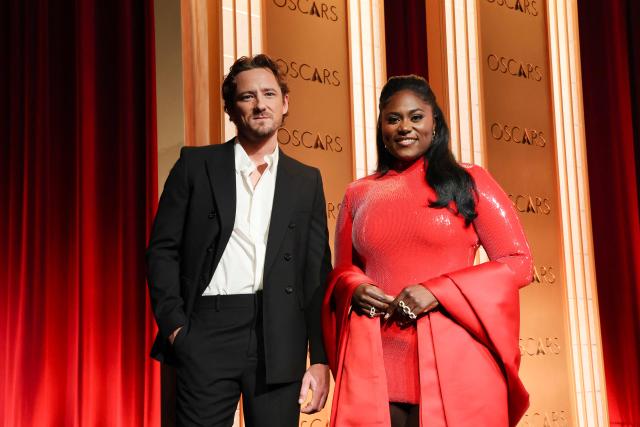 (L/R) US actors Lewis Pullman and Danielle Brooks pose for pictures during the 98th Academy Awards nominations announcement at the Samuel Goldwyn Theatre in Beverly Hills, California, January 22, 2026. (Photo by VALERIE MACON / AFP)