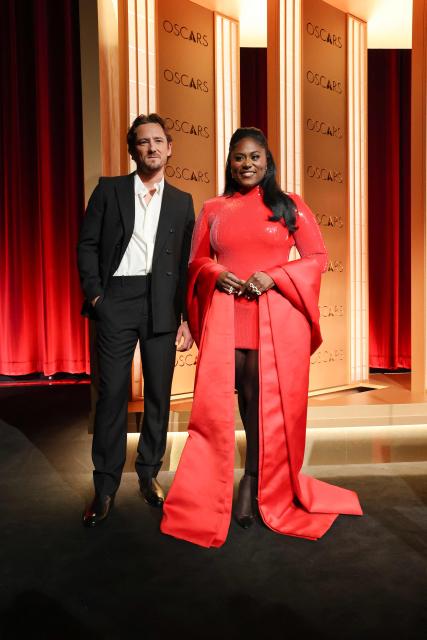 (L/R) US actors Lewis Pullman and Danielle Brooks pose for pictures during the 98th Academy Awards nominations announcement at the Samuel Goldwyn Theatre in Beverly Hills, California, January 22, 2026. (Photo by VALERIE MACON / AFP)