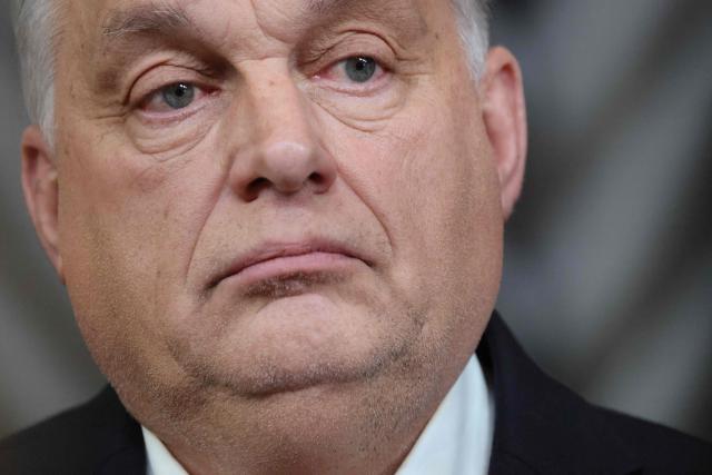 Hungary's Prime Minister Viktor Orban speaks to the press after an emergency meeting of the European Council over US President's Greenland threats, at the European headquarters in Brussels, on January 22, 2026. EU leaders meet on January 22, 2026, for an emergency summit on threats by US President to impose tariffs on countries opposed to his push to take Greenland, with crisis talks in Brussels coming to weigh potential countermeasures against the United States. (Photo by Ludovic MARIN / AFP)