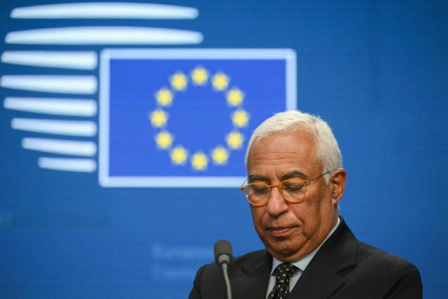 European Council President Antonio Costa delivers a speech for a closing press conference after an emergency meeting of the European Council over US President's Greenland threats, at the European headquarters in Brussels, on January 22, 2026. EU leaders meet on January 22, 2026, for an emergency summit on threats by US President to impose tariffs on countries opposed to his push to take Greenland, with crisis talks in Brussels coming to weigh potential countermeasures against the United States. (Photo by NICOLAS TUCAT / AFP)