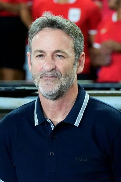 Panama's Danish coach Thomas Christiansen looks on ahead of the international friendly football match between Panama and Mexico at the Rommel Fernandez Gutierrez Stadium in Panama City on January 22, 2026. (Photo by ARNULFO FRANCO / AFP)