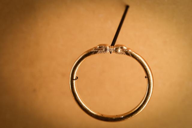 This photograph shows items as part of the exhibition named Lavau 'A Celtic Prince on the edge of the Seine river' displayed at the Modern Art Museum of Troyes, on January 22, 2026. As it is one of the most important archaeological discoveries in France in 50 years, the exceptional treasure unearthed in the tomb of a Celtic prince in Lavau, in the northeast of the country, will be unveiled to the public for the first time on January 24. (Photo by STEPHANE DE SAKUTIN / AFP)