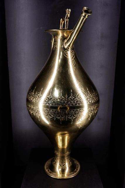 This photograph shows items as part of the exhibition named Lavau 'A Celtic Prince on the edge of the Seine river' displayed at the Modern Art Museum of Troyes, on January 22, 2026. As it is one of the most important archaeological discoveries in France in 50 years, the exceptional treasure unearthed in the tomb of a Celtic prince in Lavau, in the northeast of the country, will be unveiled to the public for the first time on January 24. (Photo by STEPHANE DE SAKUTIN / AFP)