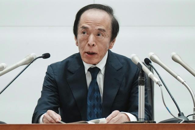 Bank of Japan (BoJ) Governor Kazuo Ueda speaks during a press conference at the Bank of Japan headquarters in Tokyo on June 23, 2026. (Photo by Kazuhiro NOGI / AFP)