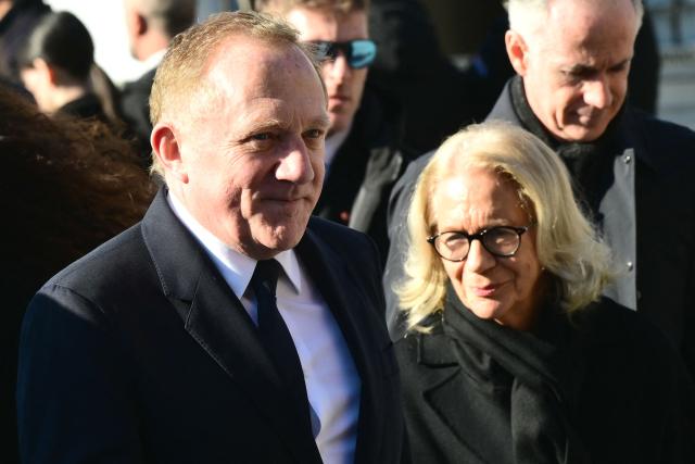 French entrepreneur François-Henri Pinault arrives at the funeral ceremony for the late Italian fashion designer Valentino Gavarani at the Basilic of Santa Maria degli Angeli e dei Martiri, in Rome on January 23, 2026. (Photo by Stefano RELLANDINI / AFP)