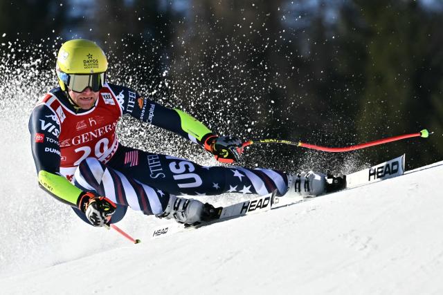US' Ryan Cochran-siegle competes in the Men's Super G event of the FIS Alpine Ski World Cup in Kitzbuehel, Austria, on January 23, 2026. (Photo by Joe Klamar / AFP)