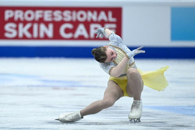 United States' Sarah Everhardt performs in the women’s free skating during the ISU figure skating Four Continents Championships 2026 in Beijing on January 23, 2026. (Photo by WANG Zhao / AFP)