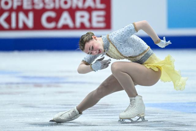 United States' Sarah Everhardt performs in the women’s free skating during the ISU figure skating Four Continents Championships 2026 in Beijing on January 23, 2026. (Photo by WANG Zhao / AFP)