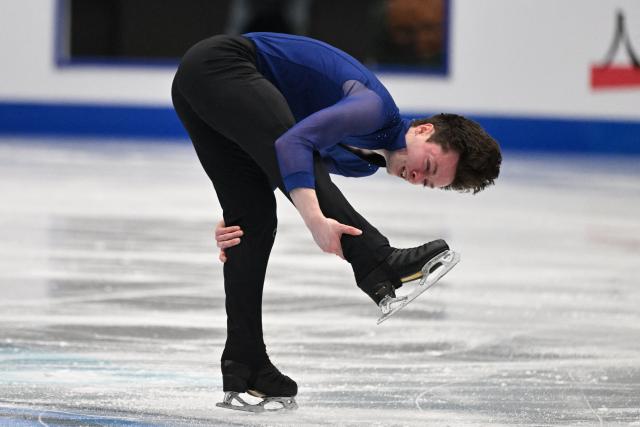USA’s Liam Kapeikis competes in the men’s short program at the ISU Four Continents Figure Skating Championships in Beijing on January 24, 2026. (Photo by Greg Baker / AFP)