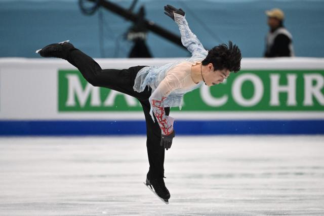 China’s Chen Yudong competes in the men’s short program at the ISU Four Continents Figure Skating Championships in Beijing on January 24, 2026. (Photo by Greg Baker / AFP)