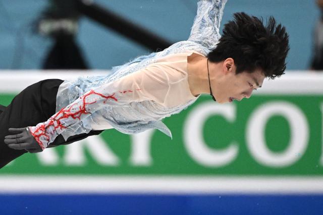China’s Chen Yudong competes in the men’s short program at the ISU Four Continents Figure Skating Championships in Beijing on January 24, 2026. (Photo by Greg Baker / AFP)